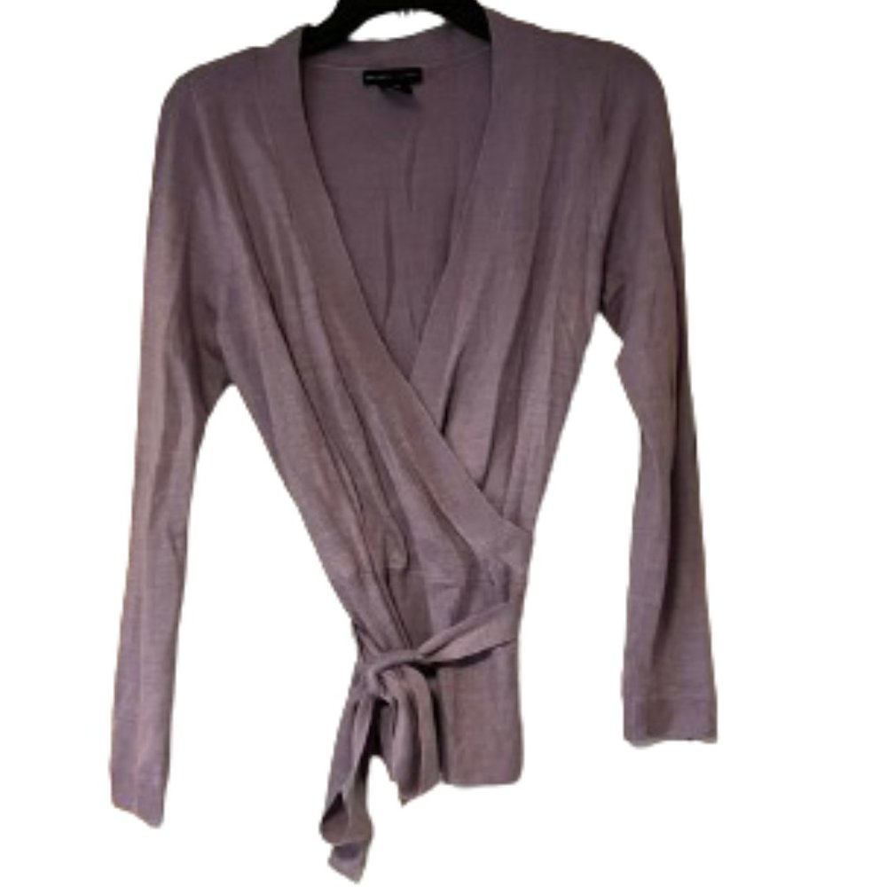 New York & Company Lilac Wrap Sweater w/Tie - Medium